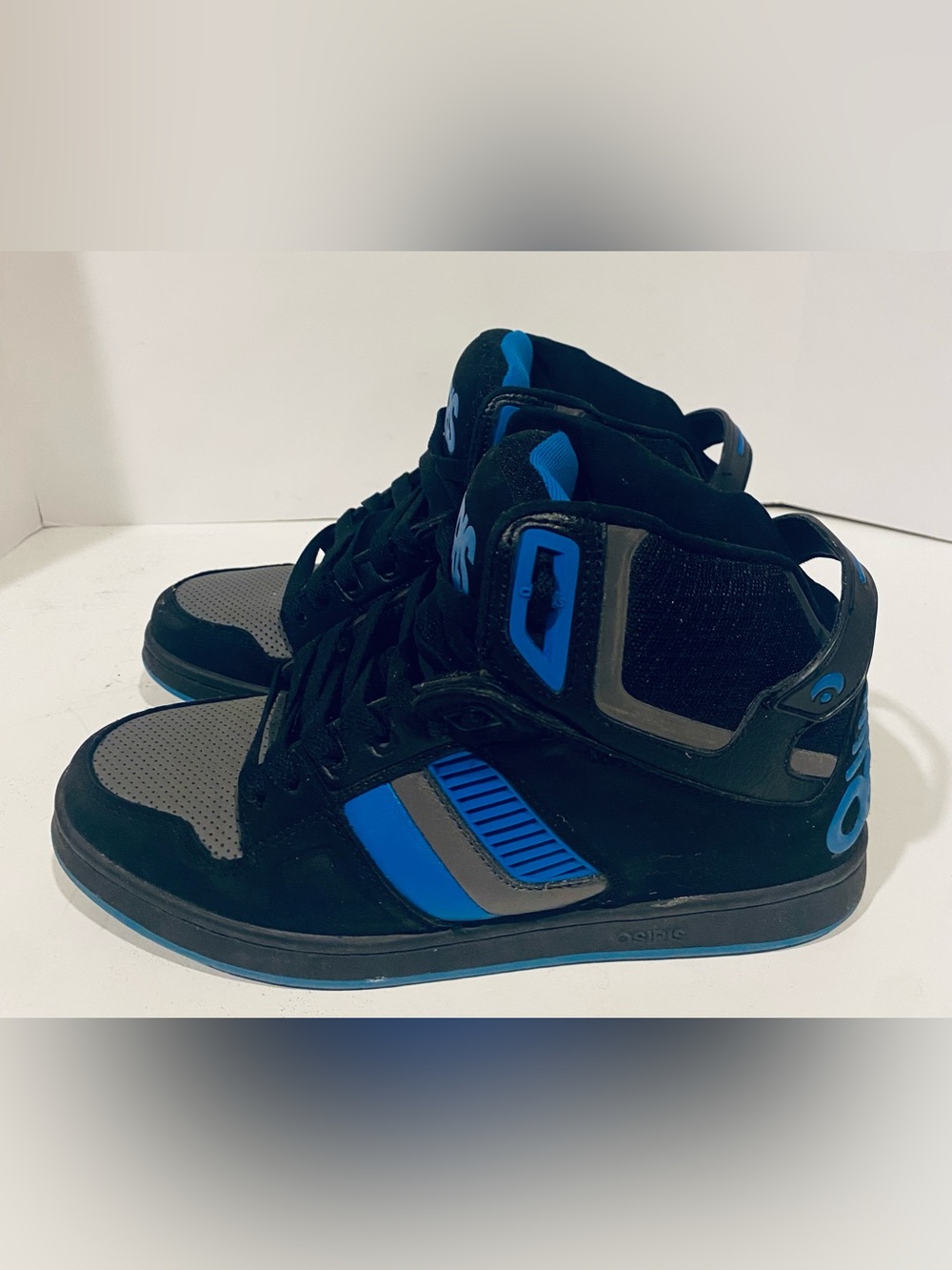 Osiris NYC 83 Slim LTE Men’s Size 9 High Top Skate Shoes Black Blue Marina SP13